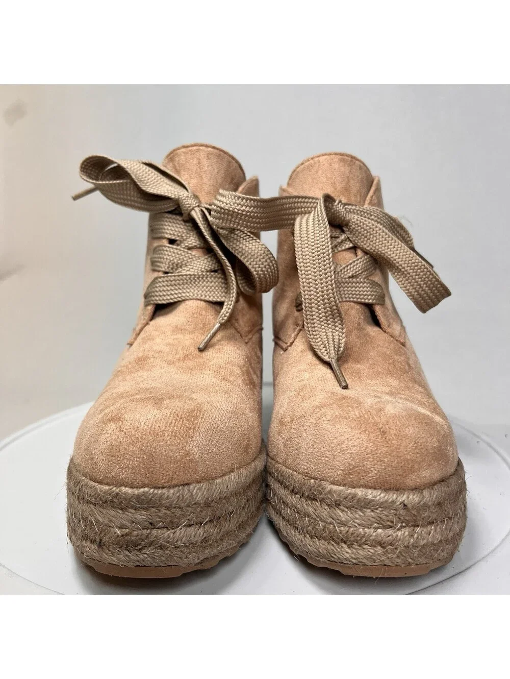 Women's Fashion Jute Rope Casual Wedge Ankle Boots Size 9